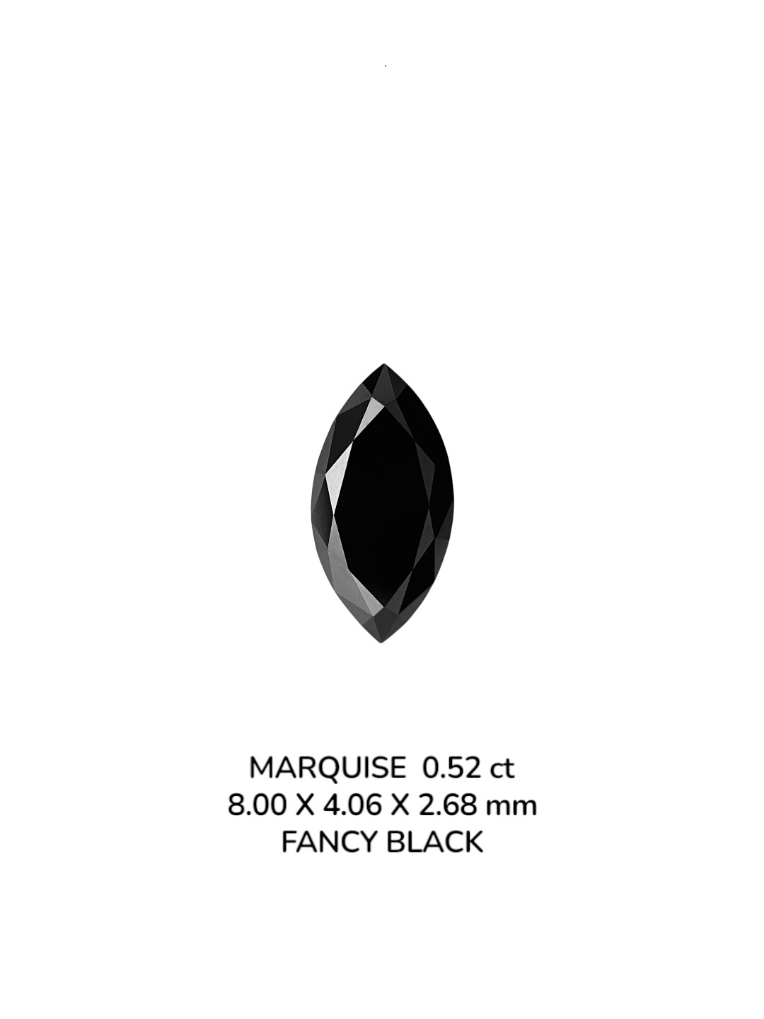 0.52 Carat Natural Fancy Black Marquise Diamond SE-9081T9