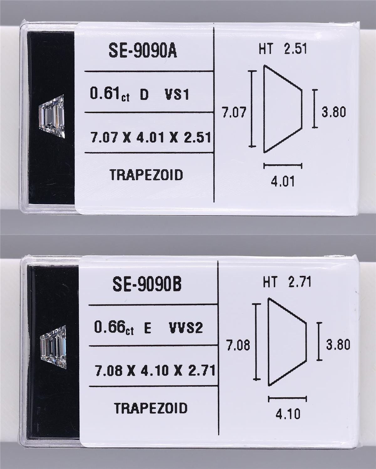 1.27 Carat Natural E VS1 Trapezoid Diamond SE-9090