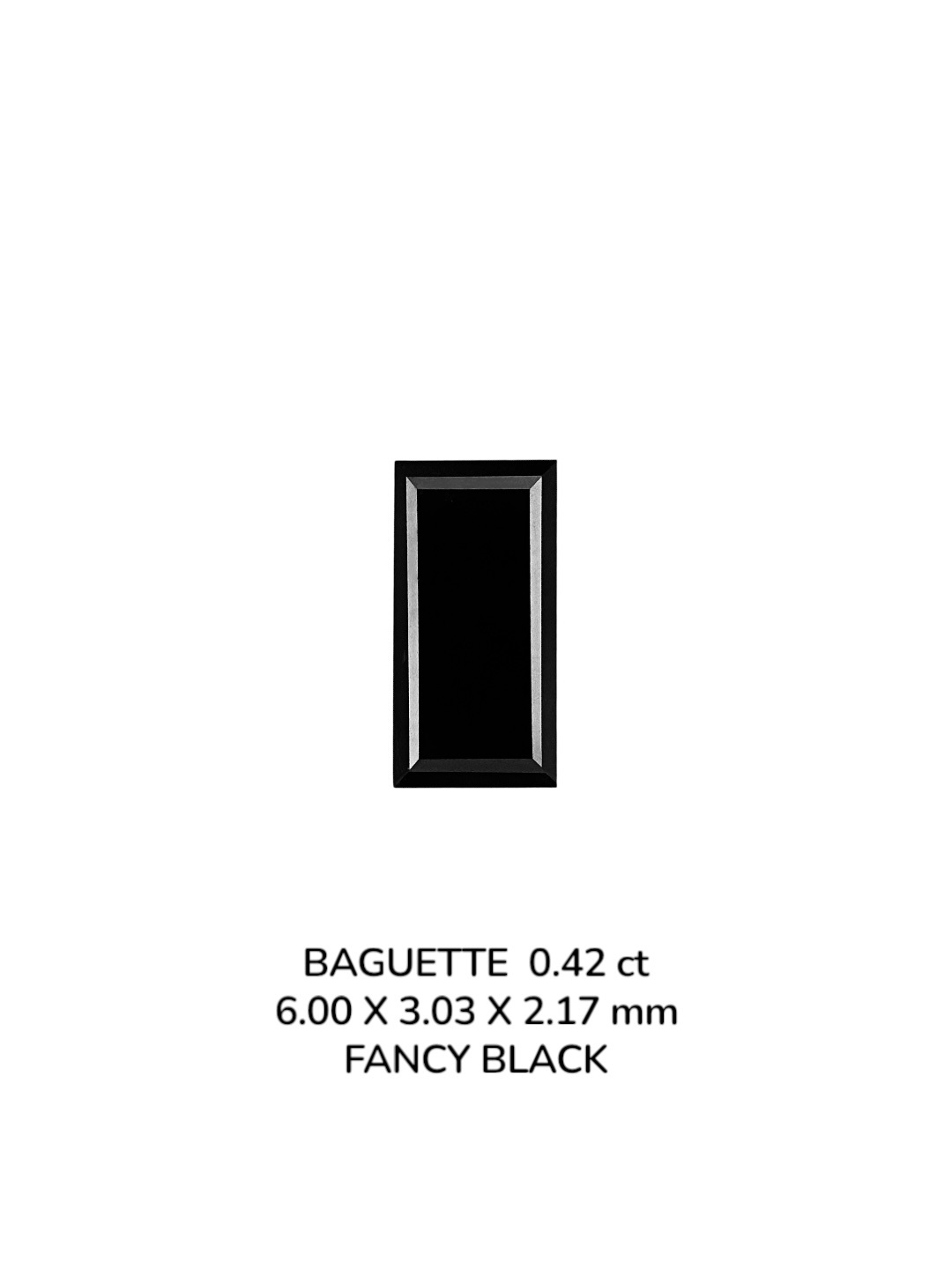 0.42 Carat Natural Fancy Black Baguette Diamond SE-9092T2