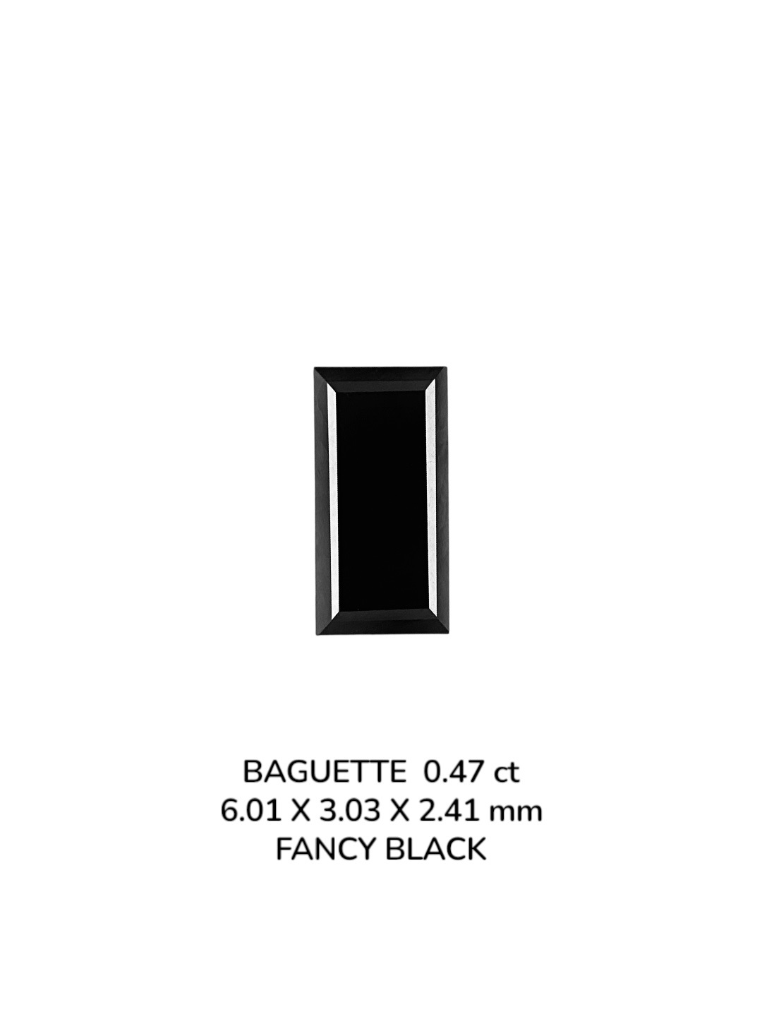 0.47 Carat Natural Fancy Black Baguette Diamond SE-9092T3