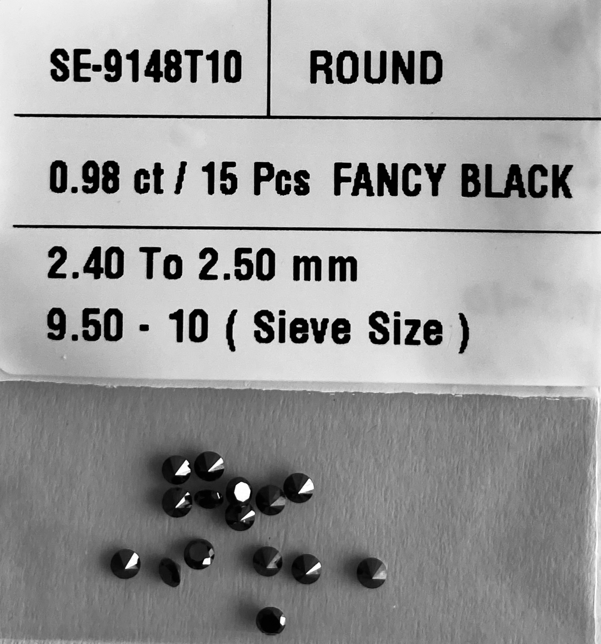0.98 Carat Natural Fancy Black Round Diamond SE-9148T10