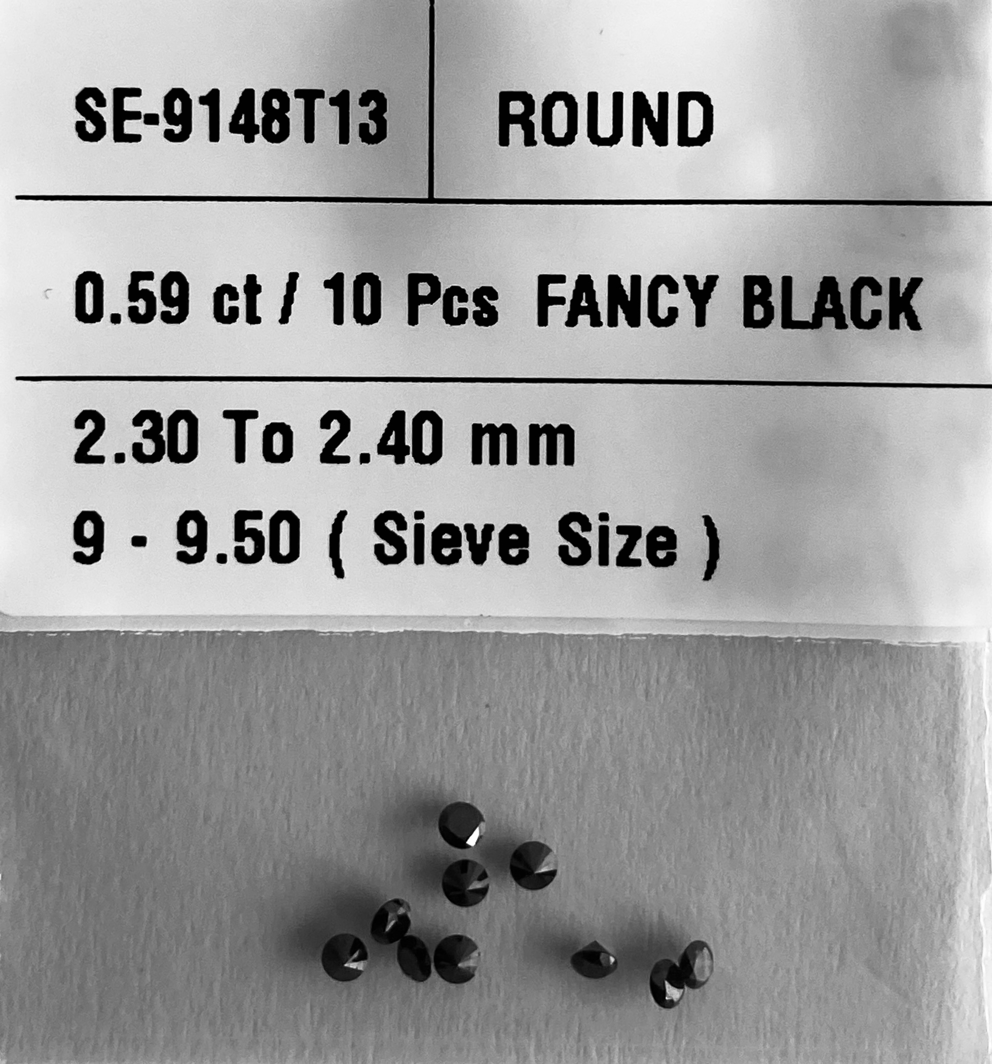 0.59 Carat Natural Fancy Black Round Diamond SE-9148T13