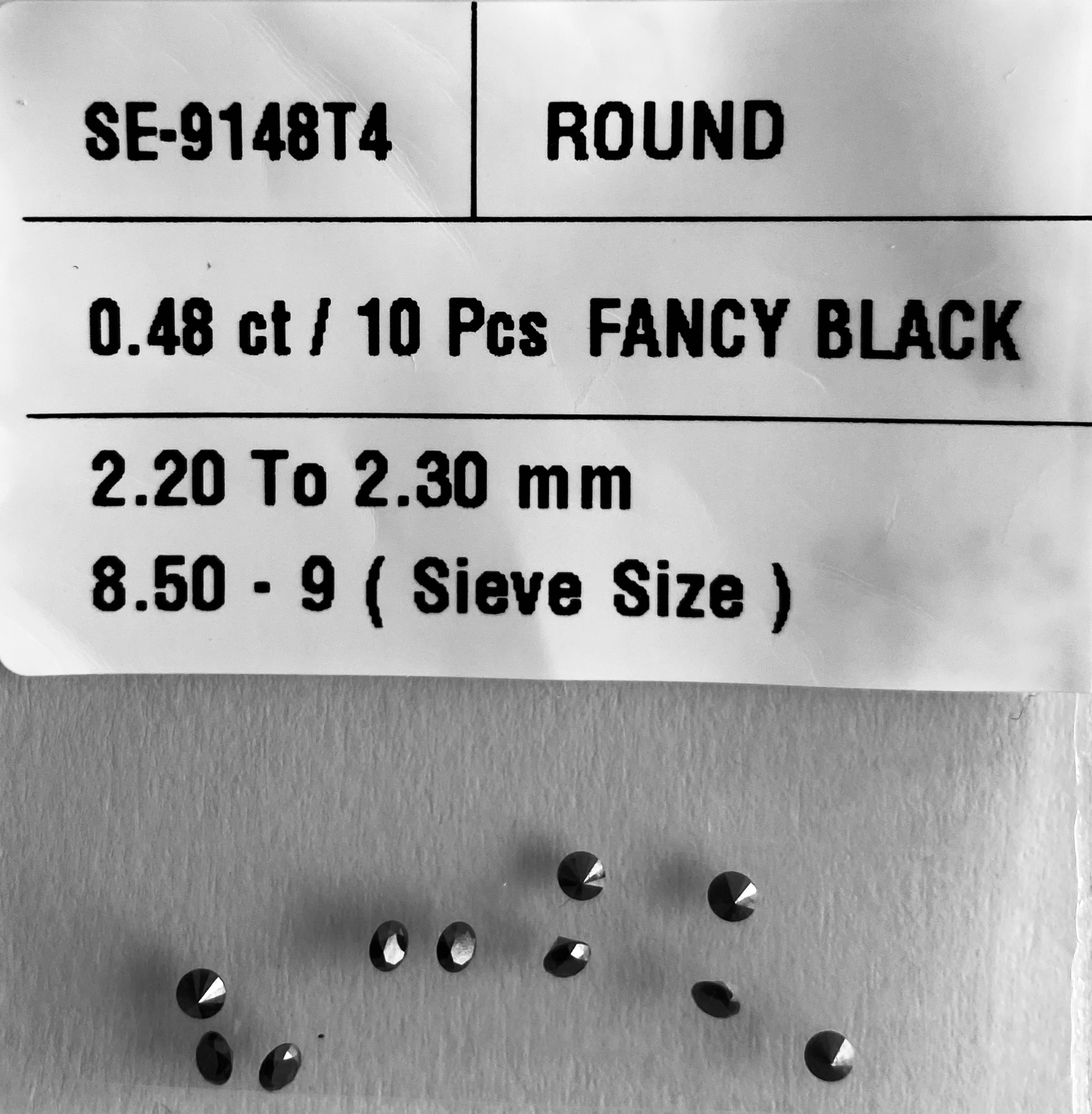 0.48 Carat Natural Fancy Black Round Diamond SE-9148T4