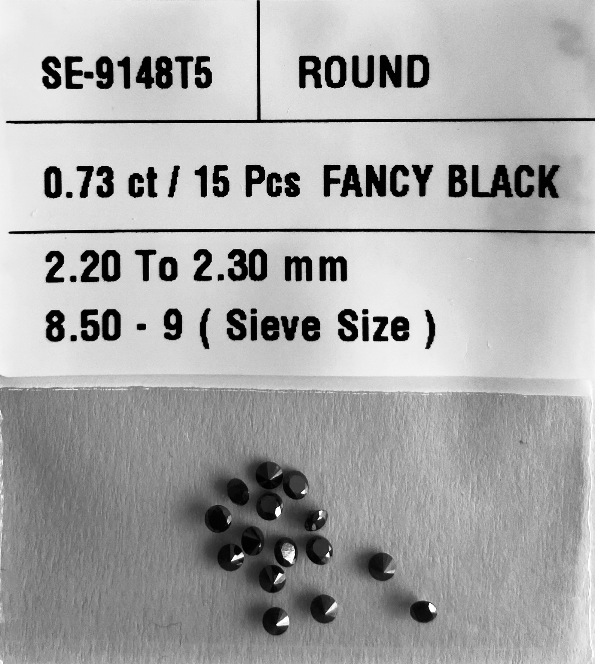 0.73 Carat Natural Fancy Black Round Diamond SE-9148T5