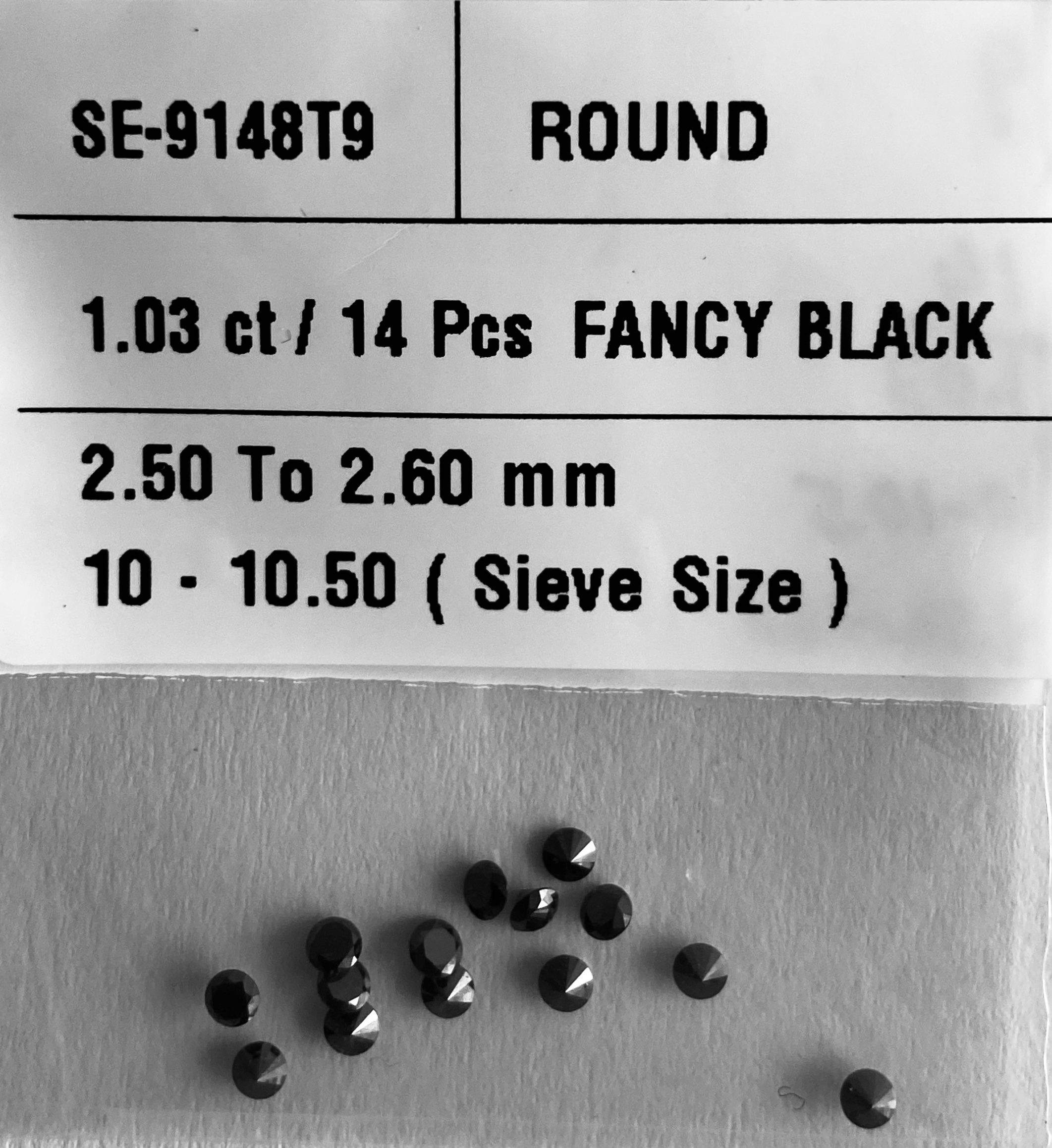 1.03 Carat Natural Fancy Black Round Diamond SE-9148T9