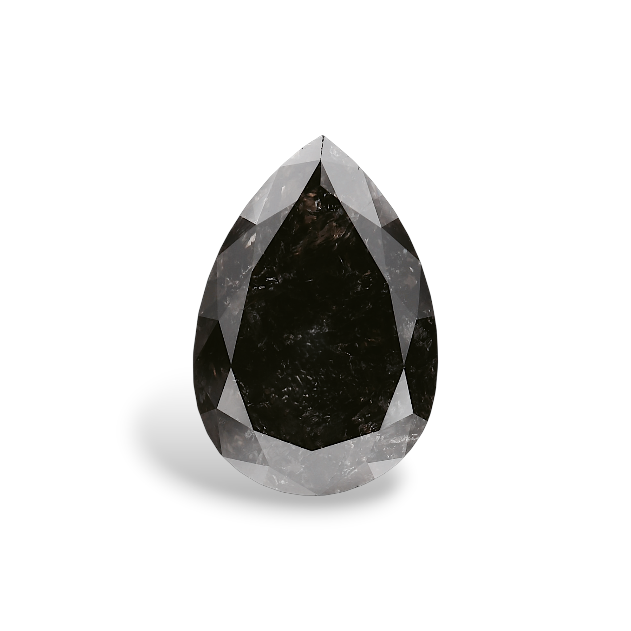GIA 4.96 Carat Natural Fancy Black Pear Diamond SE-8825GN