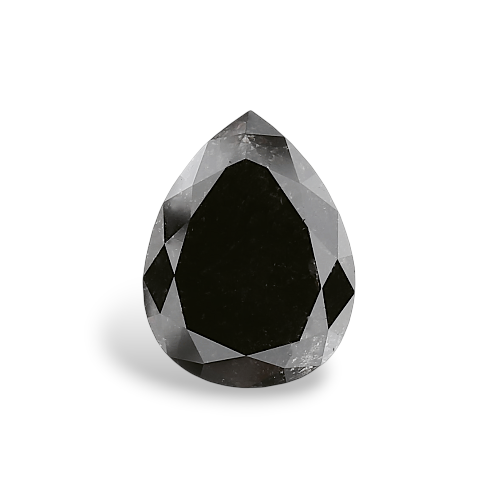 GIA 3.49 Carat Natural Fancy Black Pear Diamond SE-8827GN