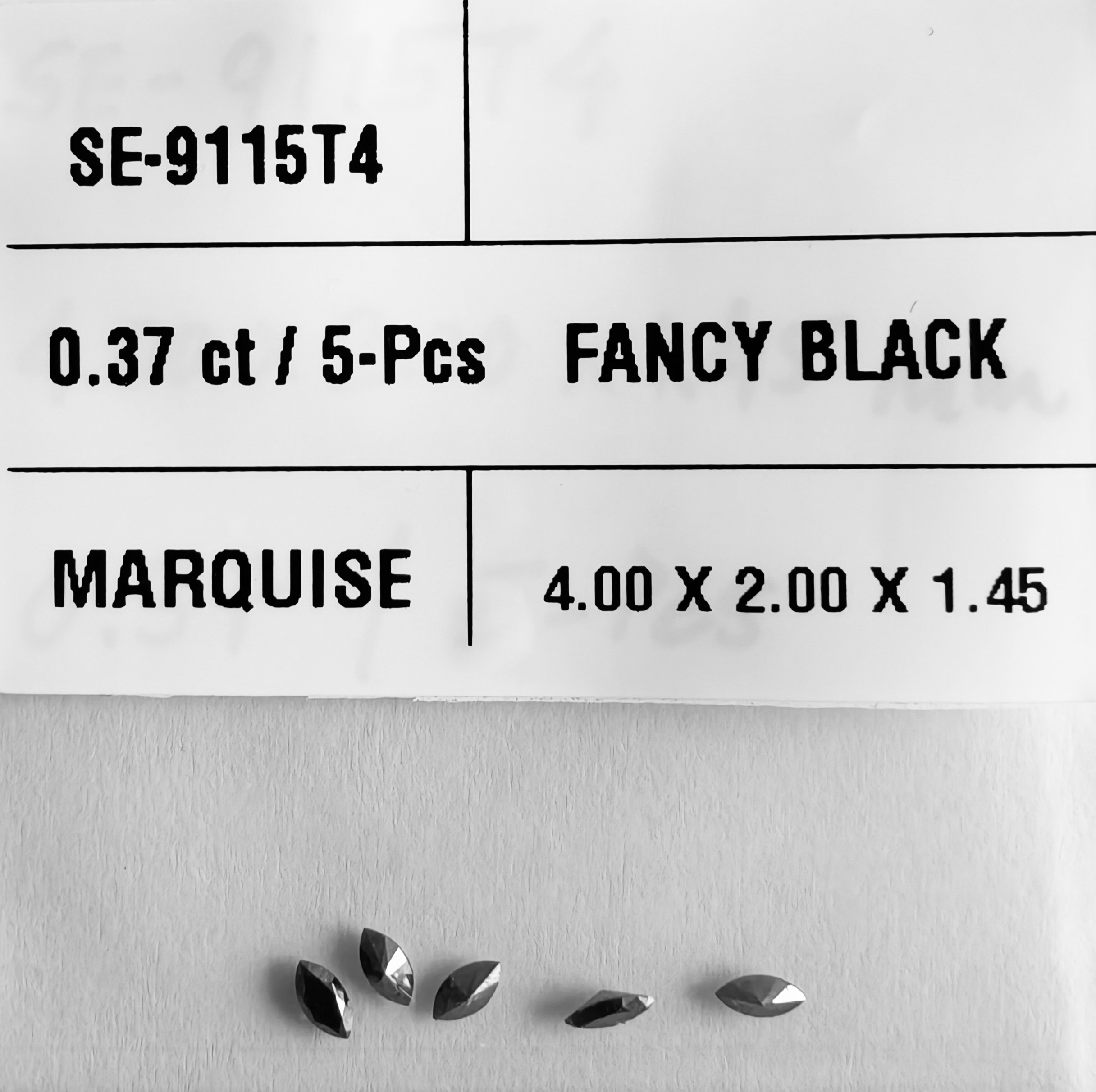 0.37 Carat Natural Fancy Black Marquise Diamond SE-9115T4
