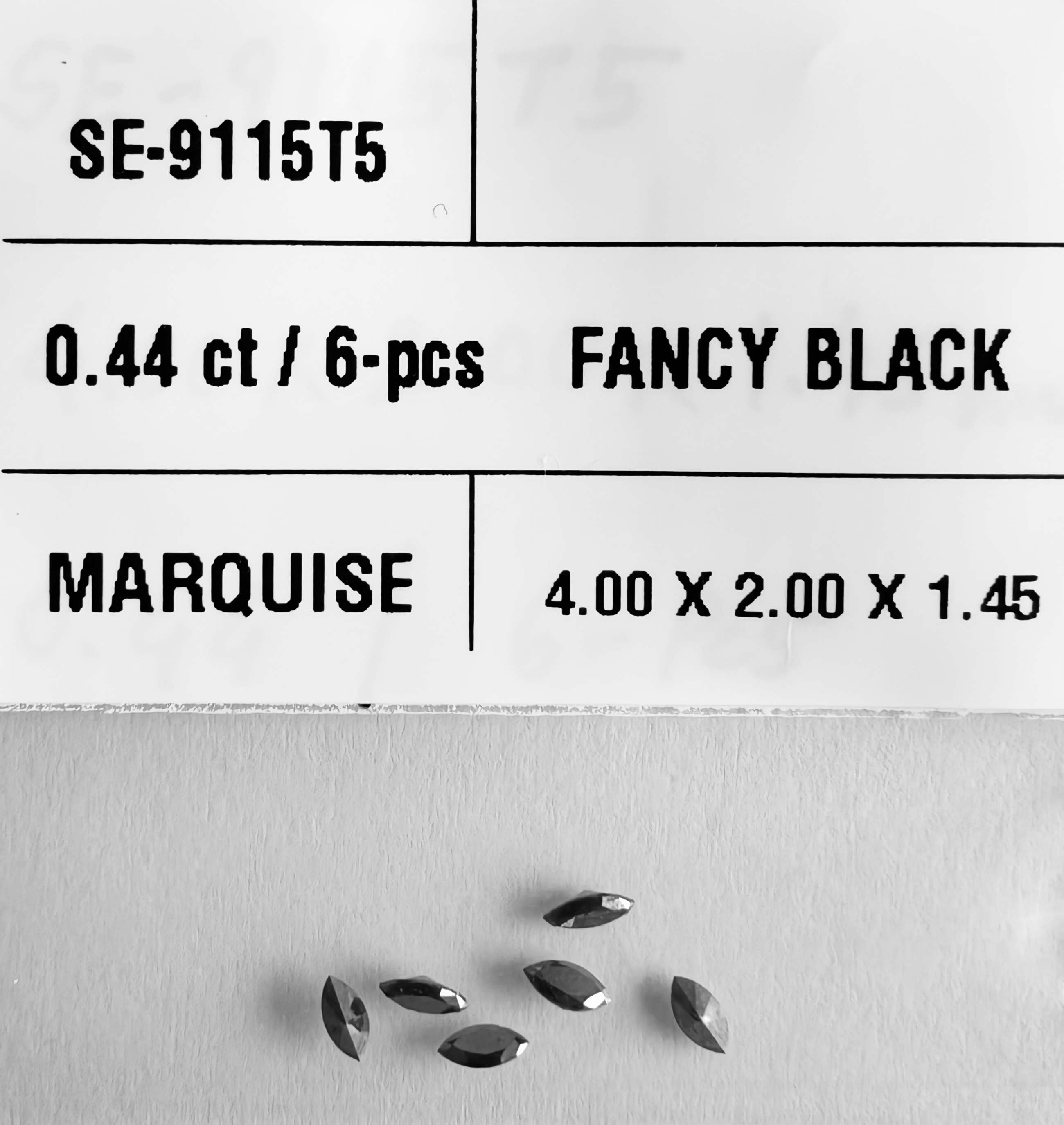 0.44 Carat Natural Fancy Black Marquise Diamond SE-9115T5