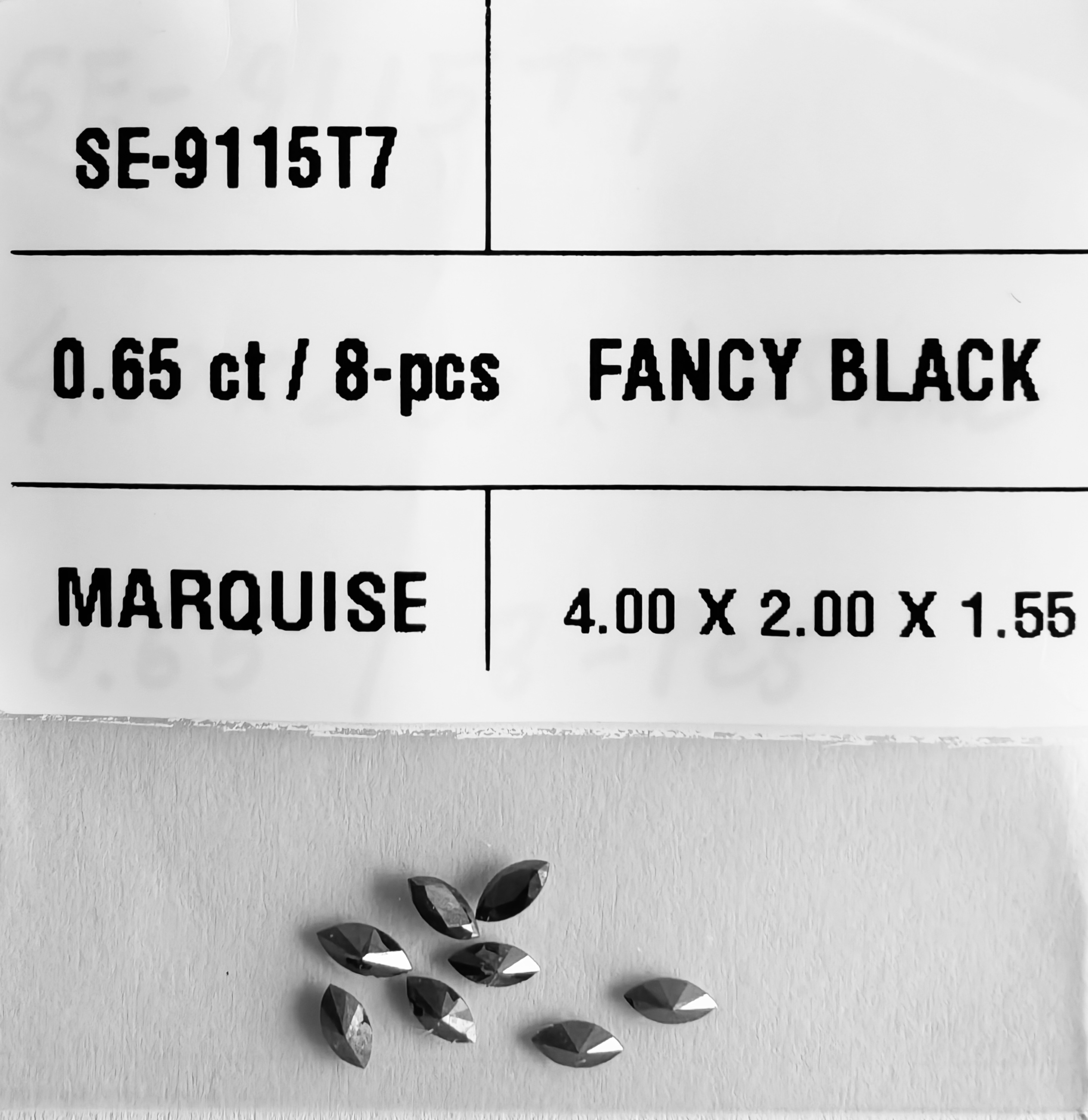 0.65 Carat Natural Fancy Black Marquise Diamond SE-9115T7