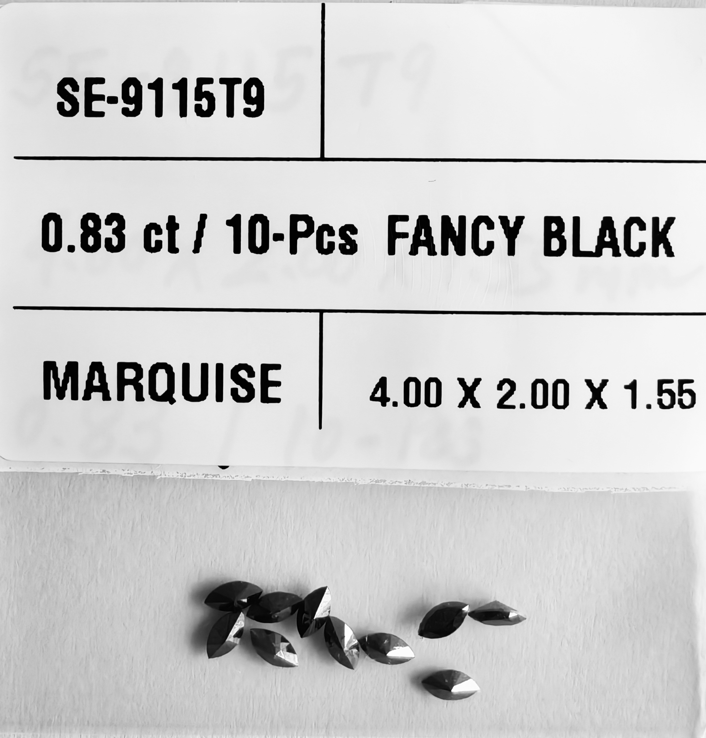 0.83 Carat Natural Fancy Black Marquise Diamond SE-9115T9