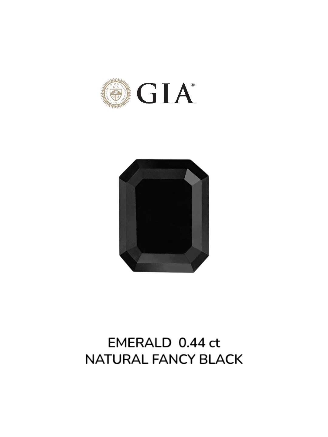 GIA 0.44 Carat Natural Fancy Black Emerald Diamond SE-9035GN