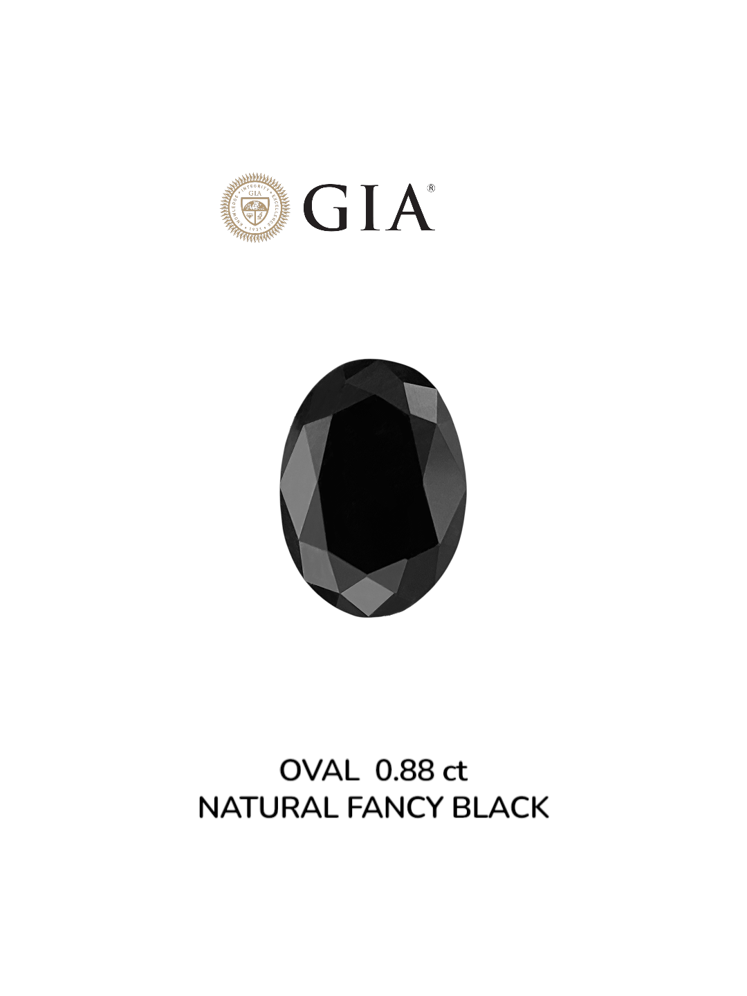 GIA 0.88 Carat Natural Fancy Black Oval Diamond SE-8954GN