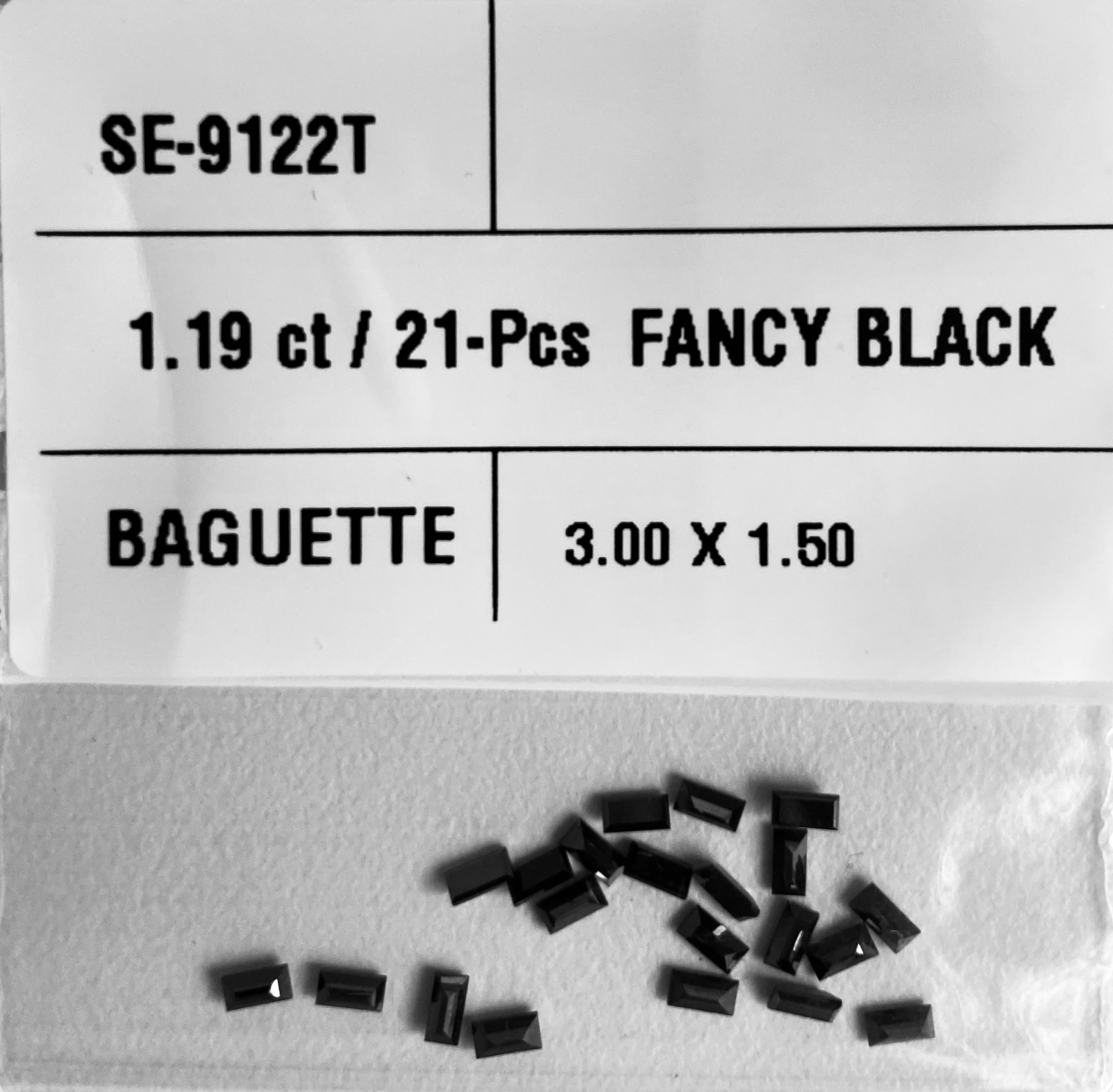 1.19 Carat Natural Fancy Black Baguette Diamond SE-9122T