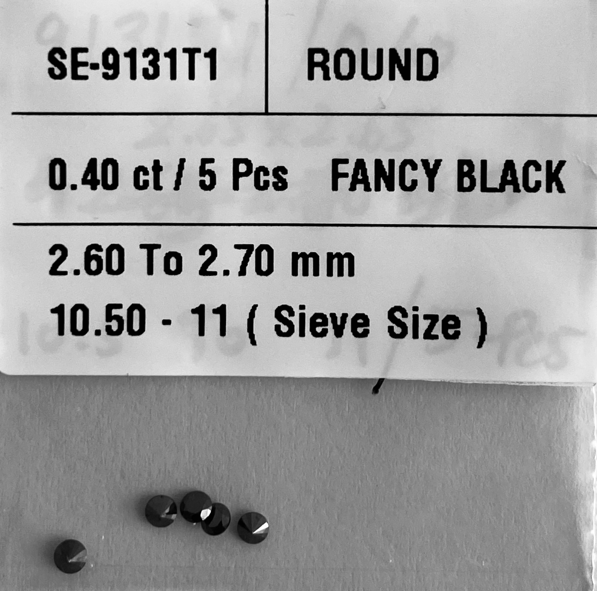 0.40 Carat Natural Fancy Black Round Diamond SE-9131T1