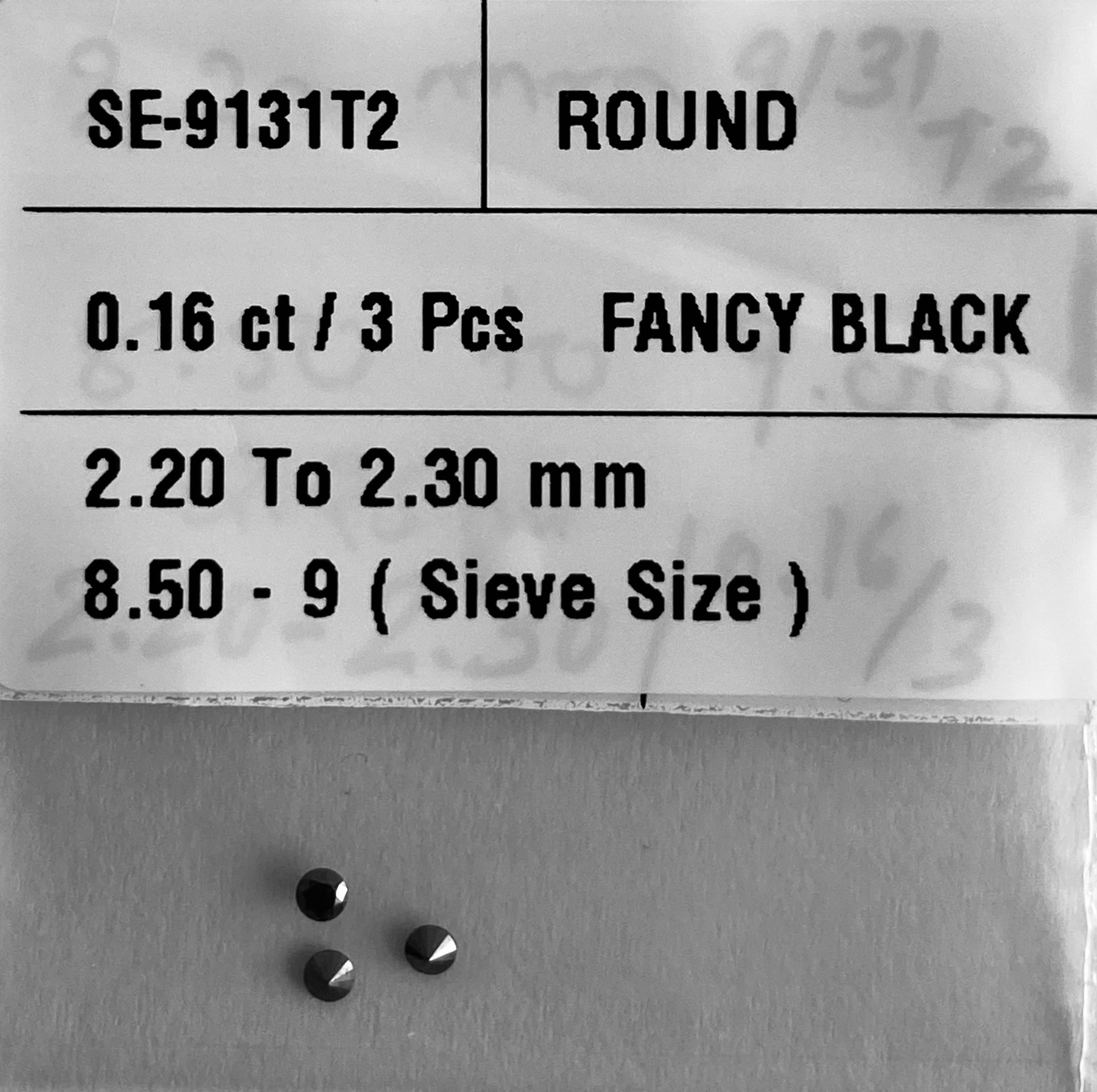 0.16 Carat Natural Fancy Black Round Diamond SE-9131T2