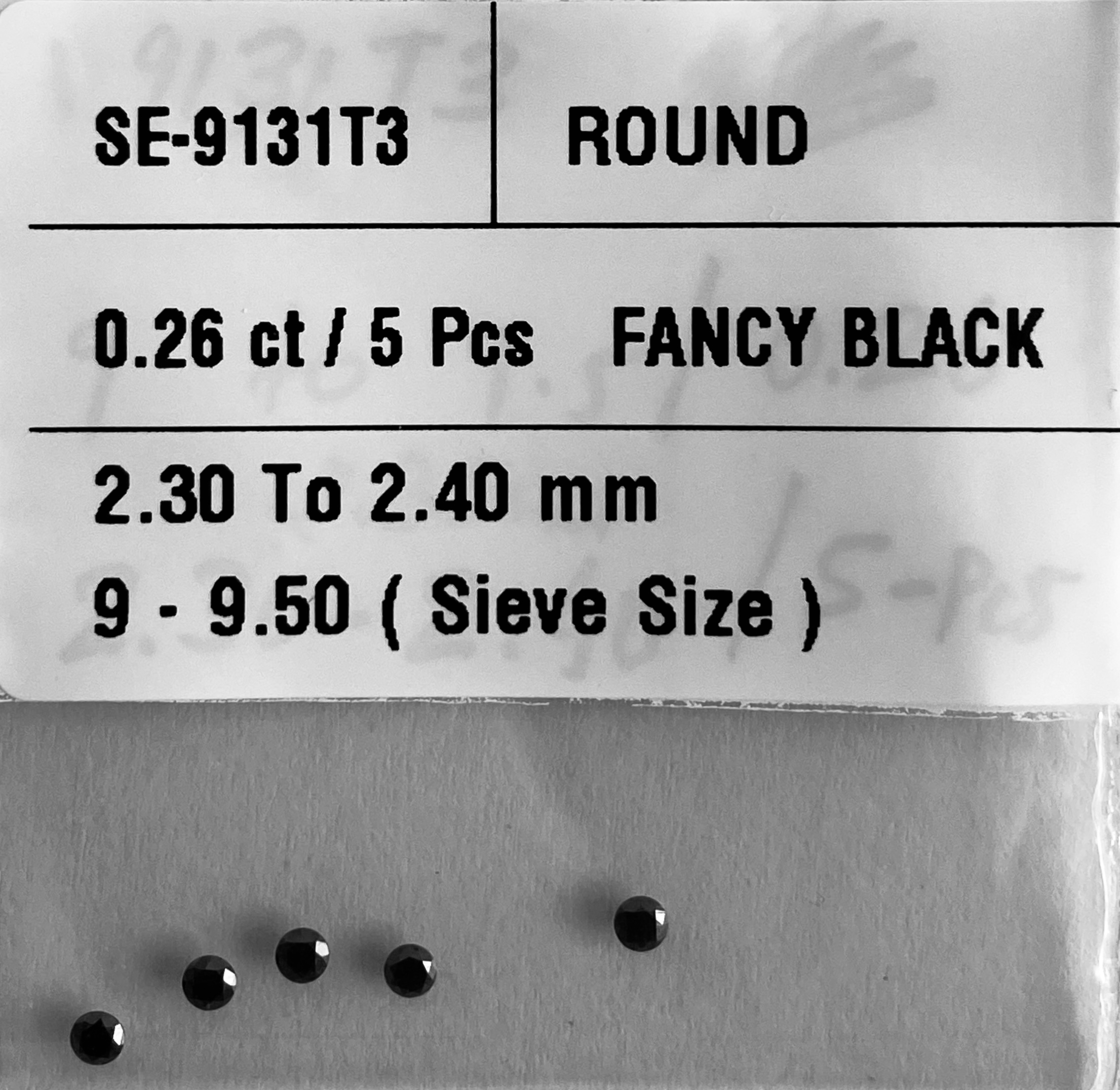 0.26 Carat Natural Fancy Black Round Diamond SE-9131T3