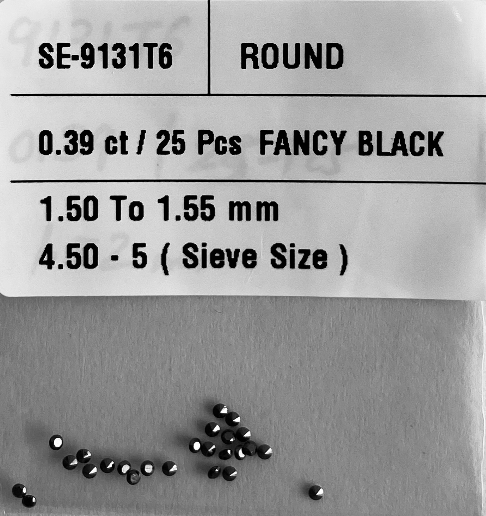 0.39 Carat Natural Fancy Black Round Diamond SE-9131T6