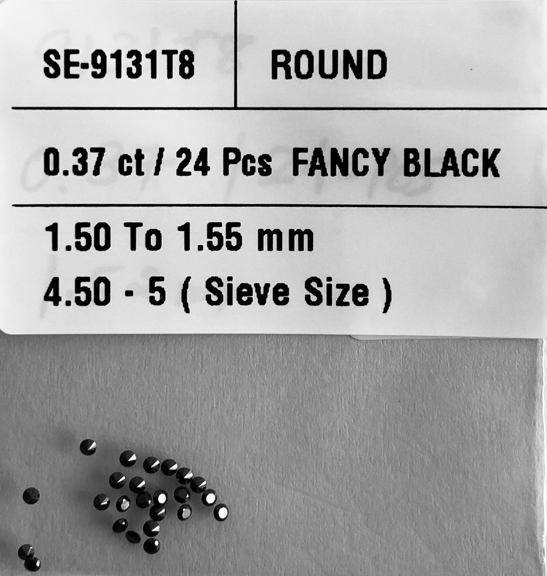 0.37 Carat Natural Fancy Black Round Diamond SE-9131T8