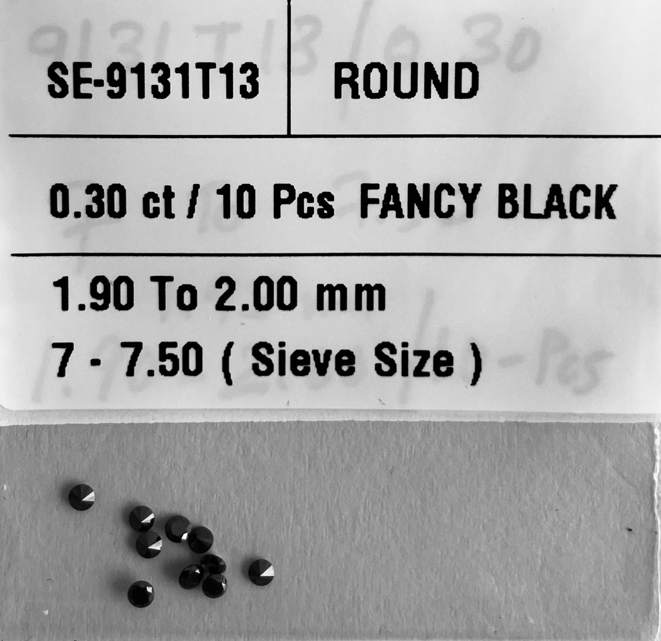 0.30 Carat Natural Fancy Black Round Diamond SE-9131T13