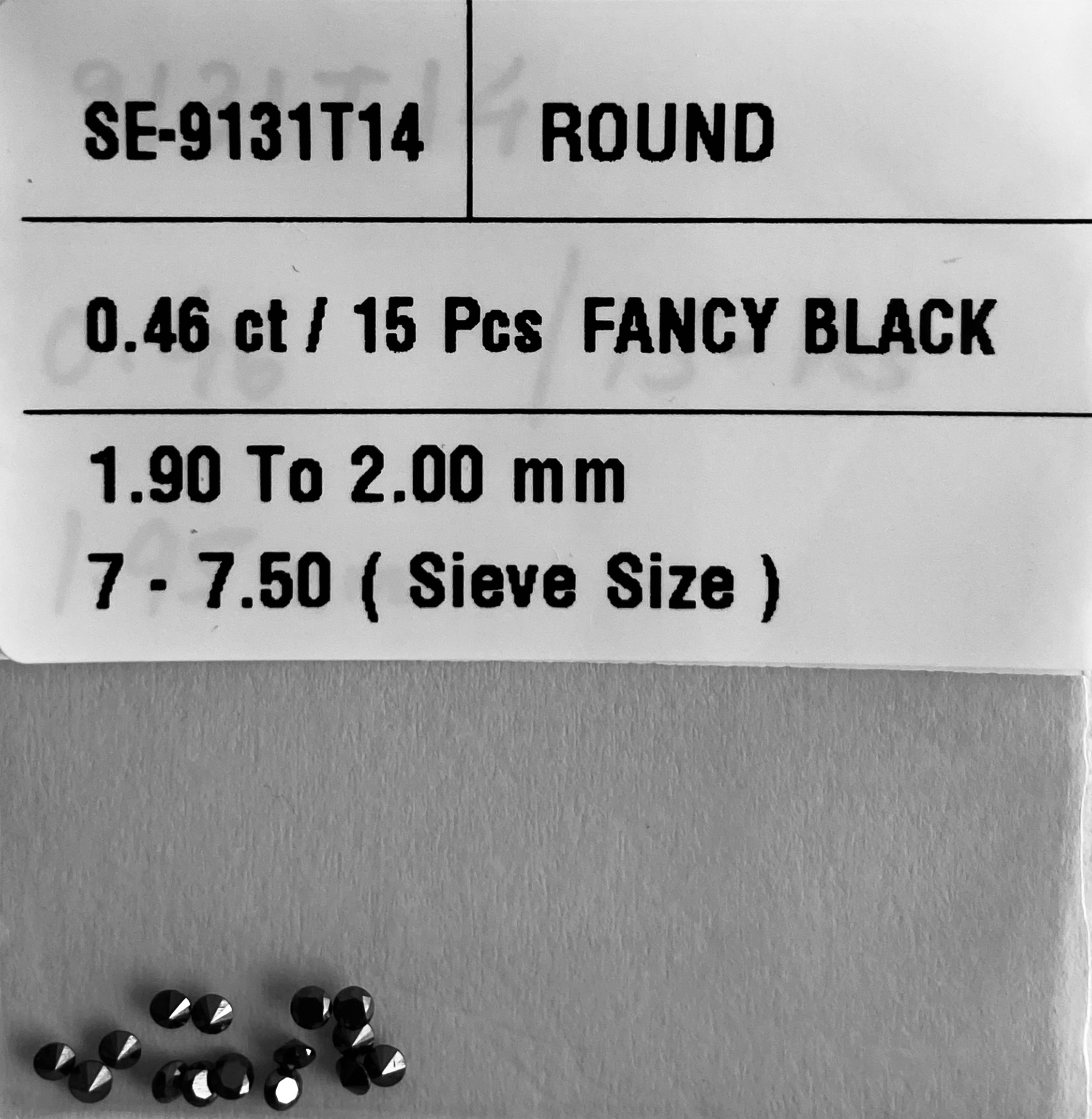 0.46 Carat Natural Fancy Black Round Diamond SE-9131T14