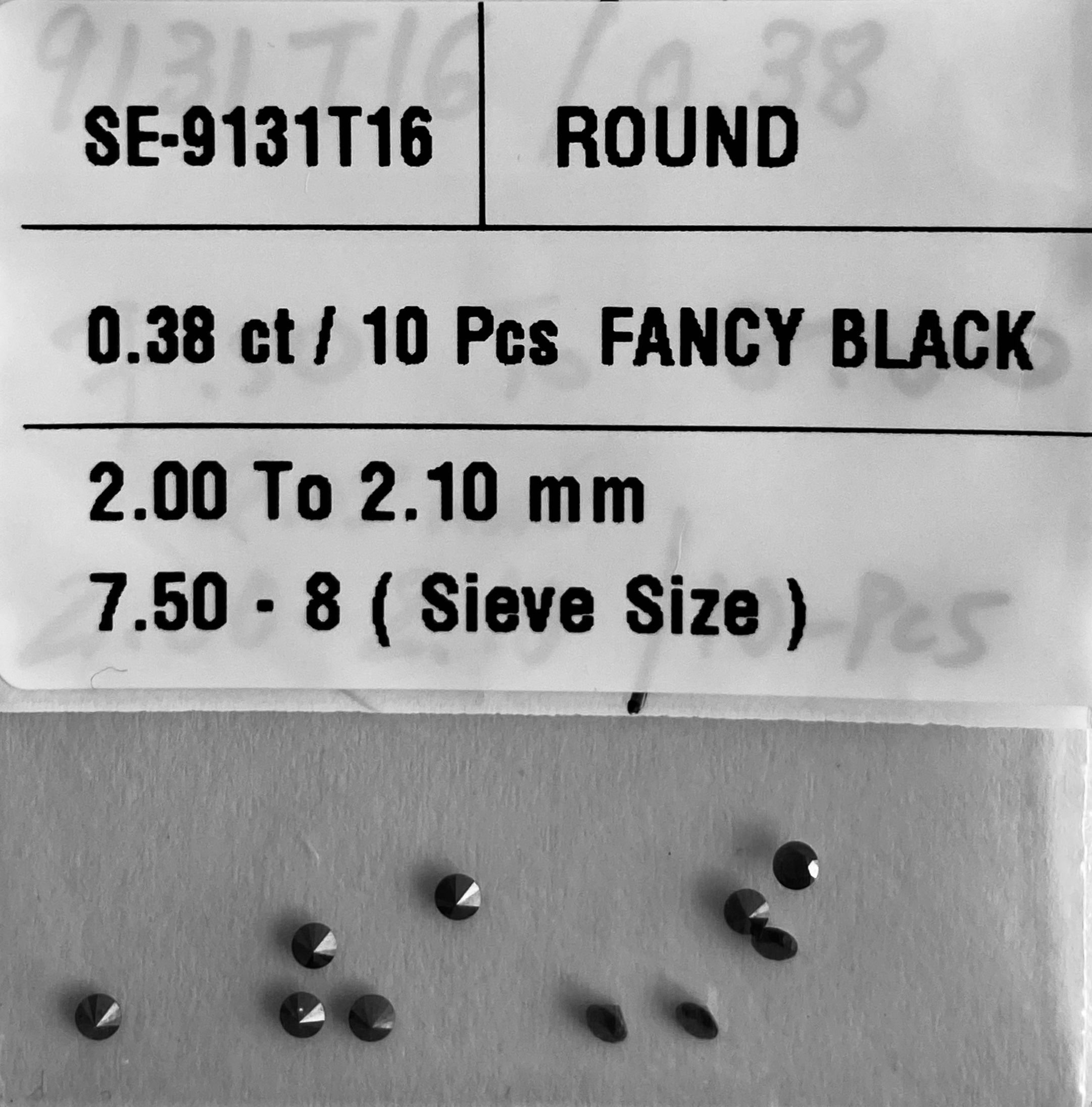0.38 Carat Natural Fancy Black Round Diamond SE-9131T16