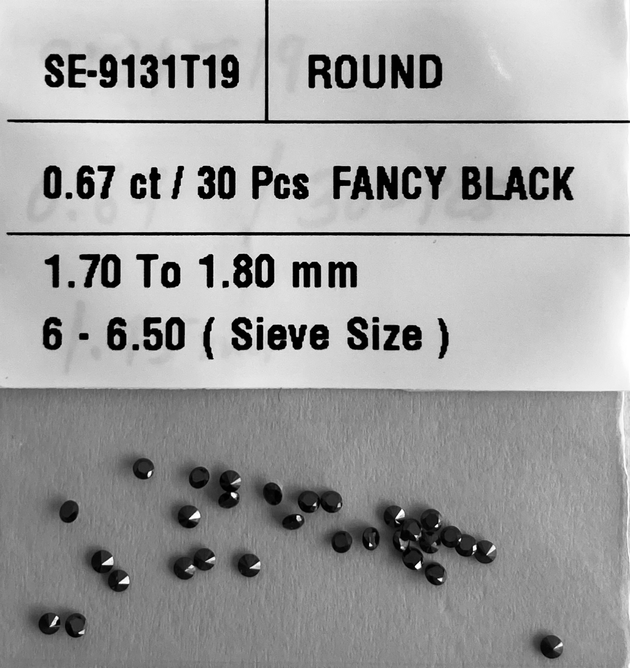 0.67 Carat Natural Fancy Black Round Diamond SE-9131T19