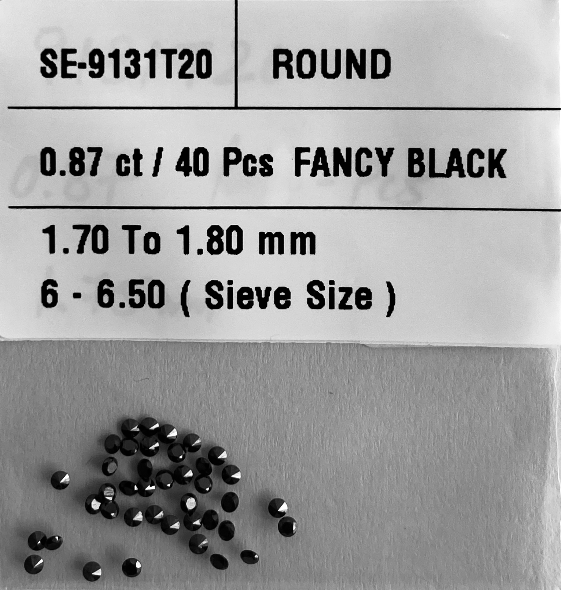 0.87 Carat Natural Fancy Black Round Diamond SE-9131T20