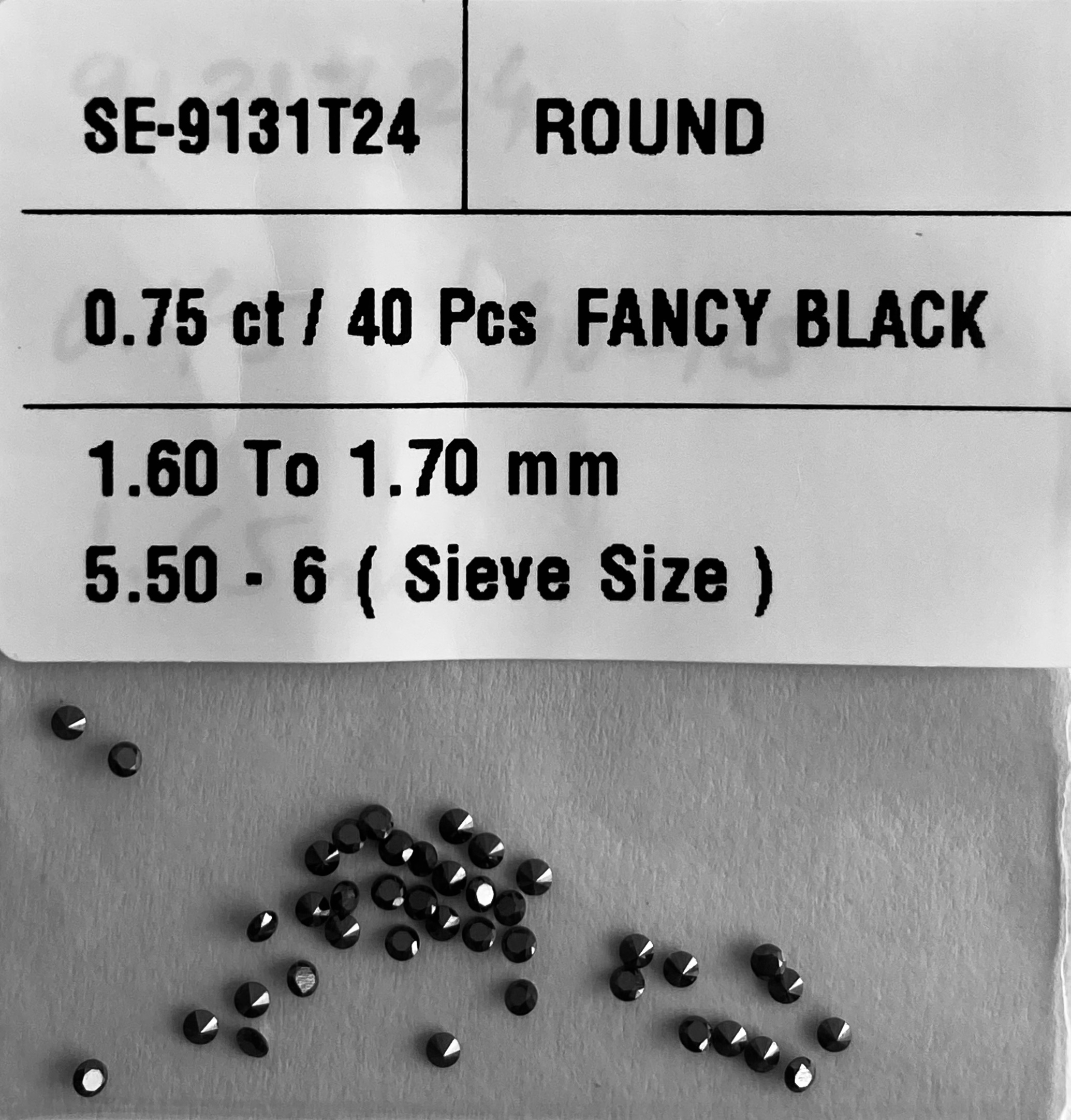 0.75 Carat Natural Fancy Black Round Diamond SE-9131T24