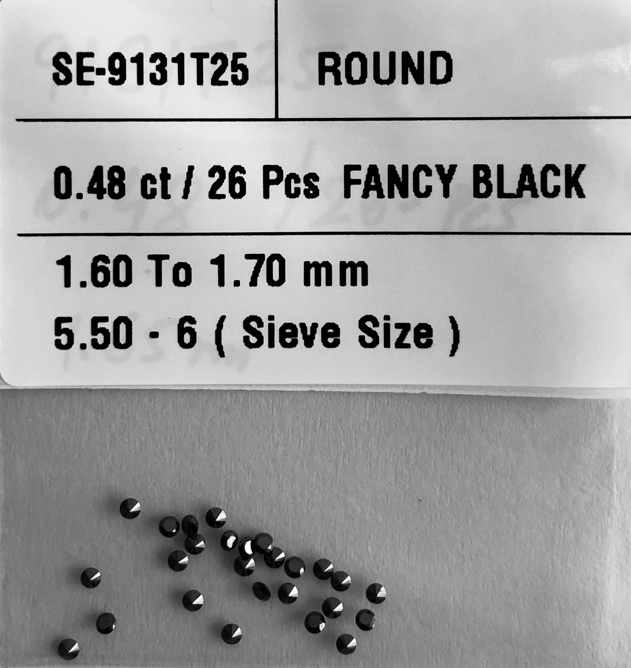 0.48 Carat Natural Fancy Black Round Diamond SE-9131T25