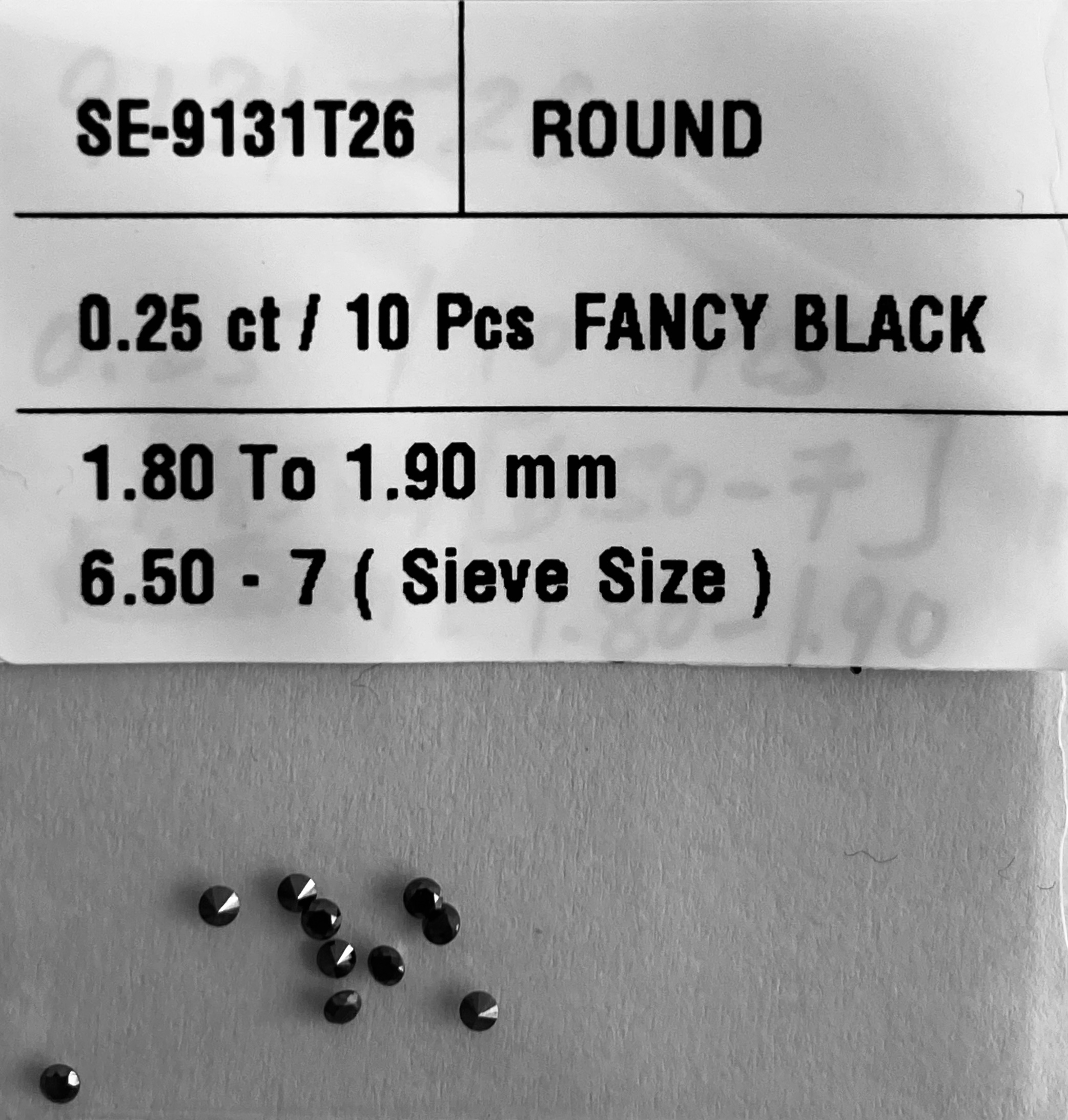 0.25 Carat Natural Fancy Black Round Diamond SE-9131T26