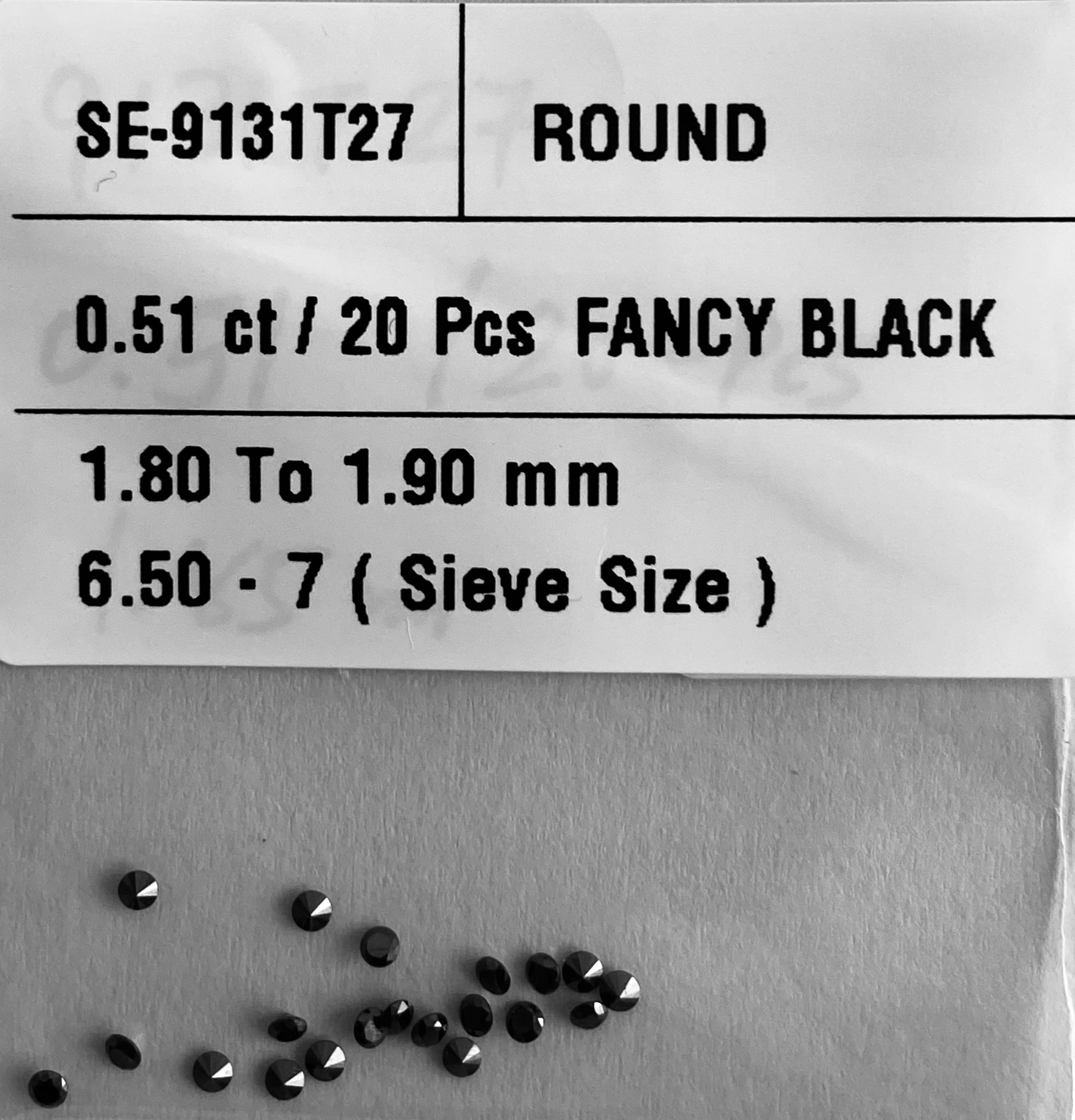 0.51 Carat Natural Fancy Black Round Diamond SE-9131T27