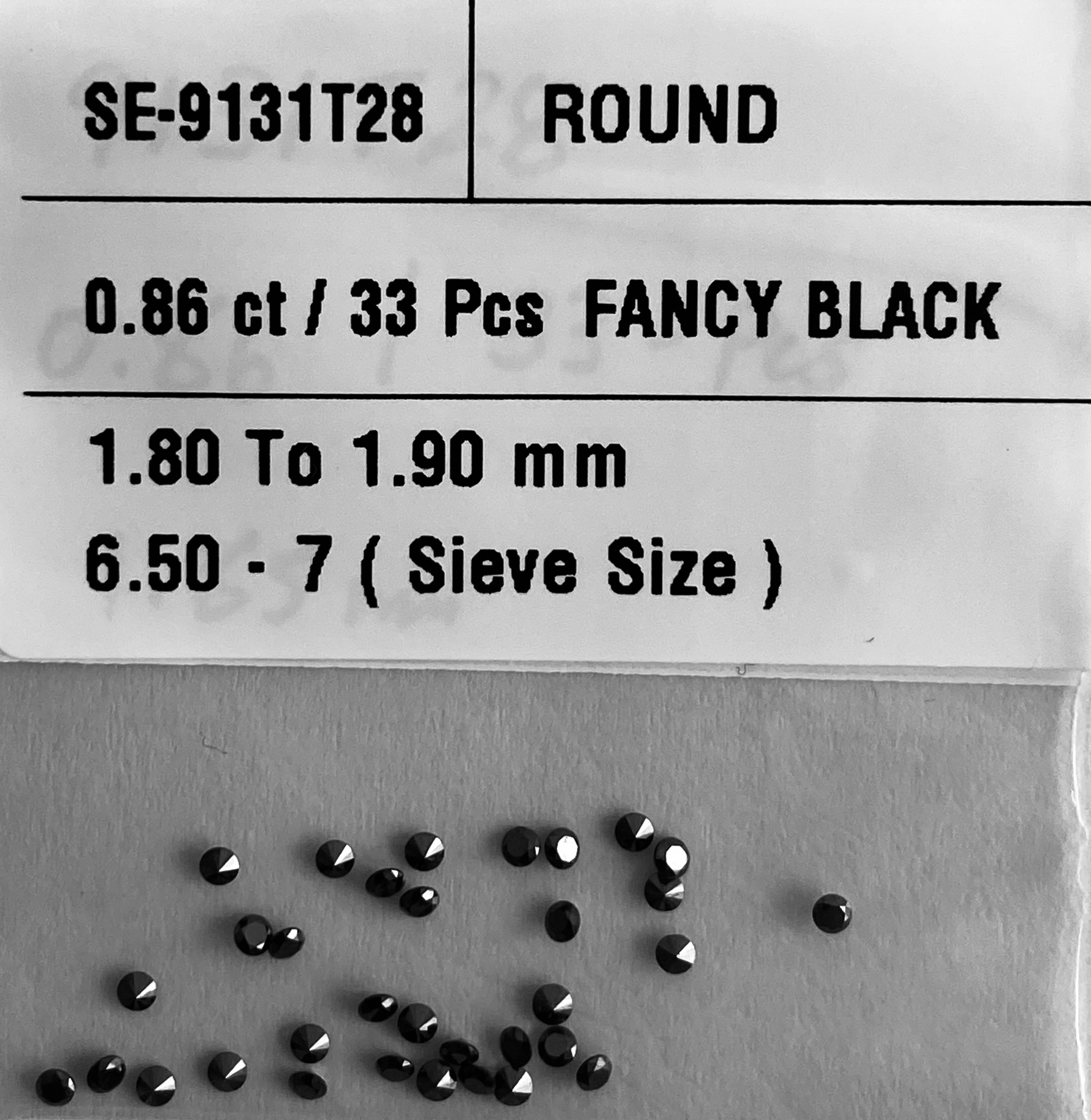 0.86 Carat Natural Fancy Black Round Diamond SE-9131T28
