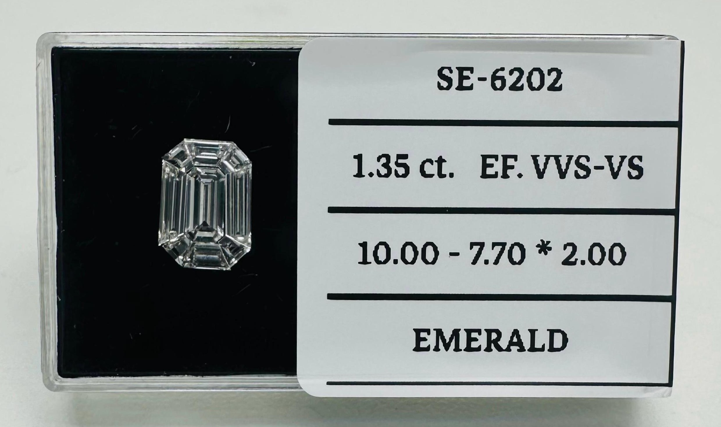 1.35 Carat Natural F VS2 Emerald Diamond SE-6202